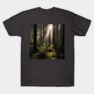 Sunshine on the dense forests after the rain T-Shirt